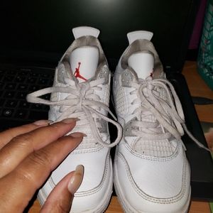 Jordan 4 Retro Shoes White Oreo Tech Gray PS Szs 1.5y BQ7669 100 BQ7670 100